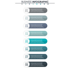 Business data, chart. Abstract elements of graph, diagram with 8 steps, strategy, options, parts or processes. Vector business template for presentation. Creative concept for infographic
