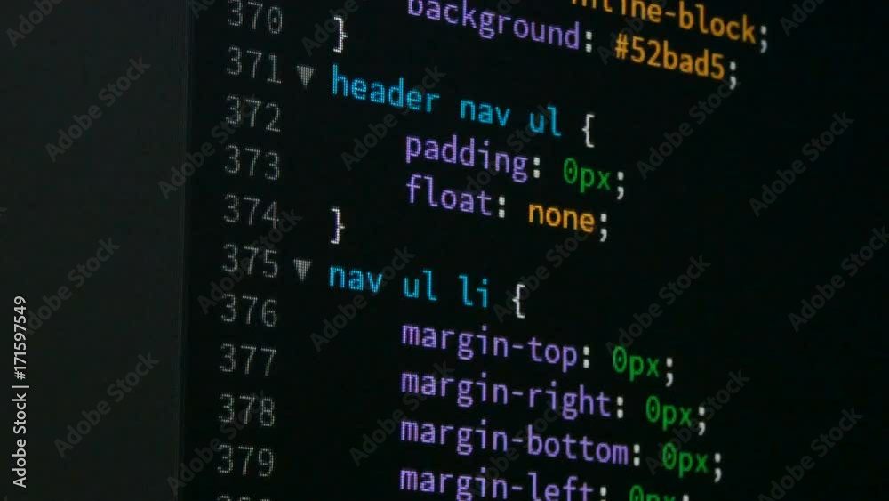 Poster Programmer scrolling up and down for editing page of html css website code editor
