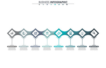 Business data, chart. Abstract elements of graph, diagram with 8 steps, strategy, options, parts or processes. Vector business template for presentation. Creative concept for infographic