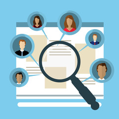 Concepts for Searching people, employees, candidates, team members. Flat design illustration - 171598184