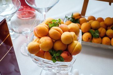 close up of a fresh fruits on a buffet