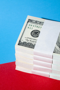Stack of one hundred dollar bills