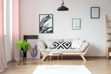 Simple living room with fern