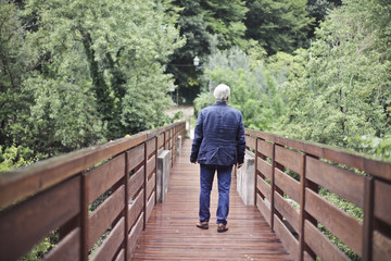 Walking on the bridge