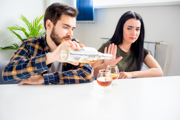 Couple drinking together