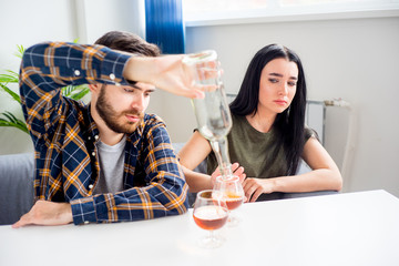 Couple drinking together