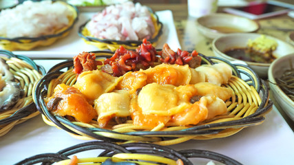 Clam and coral seafood dish © botobox