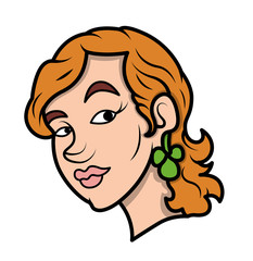 Young Leprechaun Girl Face Expression