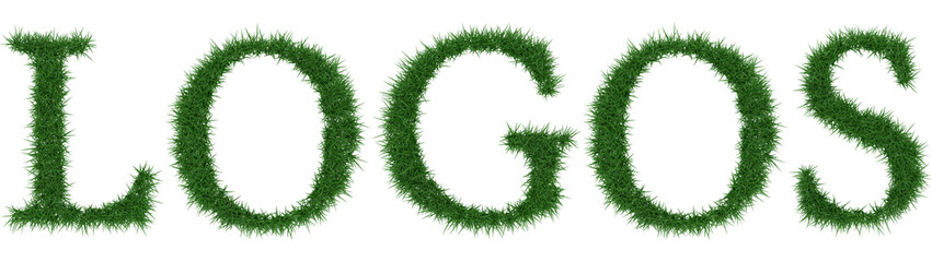 Logos - 3D rendering fresh Grass letters isolated on whhite background.