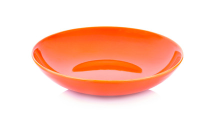 Empty Orange plate isolated on a white background