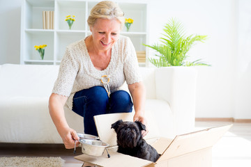 Grandmother with a dog