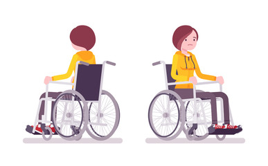 Fototapeta premium Female young wheelchair user