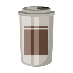 Disposable coffee cup icon over white background vector illustration