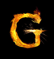 Letter G on Fire
