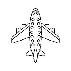 airplane transport commercial passenger business vector illustration