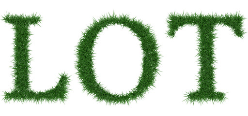 Lot - 3D rendering fresh Grass letters isolated on whhite background.