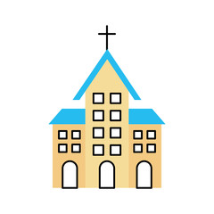 church building christian religion architecture vector illustration