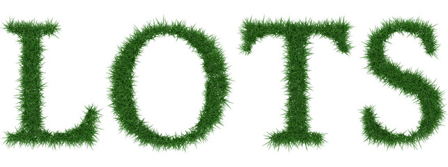 Lots - 3D rendering fresh Grass letters isolated on whhite background.