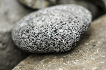 Fototapeta na wymiar Gray volcanic stone, pumice, Iceland.