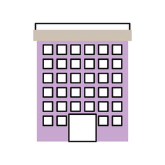 building facade windows door high structure vector illustration