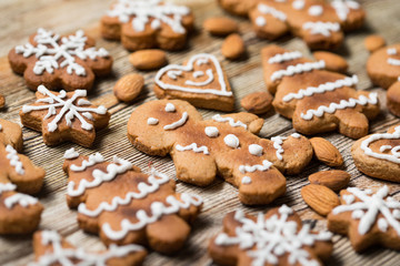 christmas cookies on  wooden.