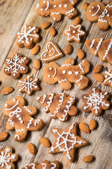 christmas cookies on  wooden.