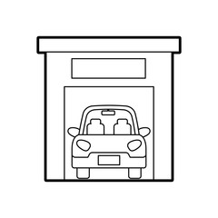 car inside garage repair parking icon image vector illustration