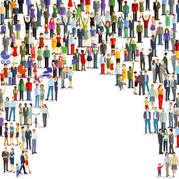 Gro&szlig;e Personengruppe und Menschenmenge