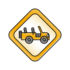 Naklejka premium safari signal road jeep car transport vector illustration