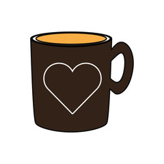 coffee mug with heart icon over white background colorful design vector illustration