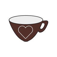 coffee mug with heart icon over white background colorful design vector illustration