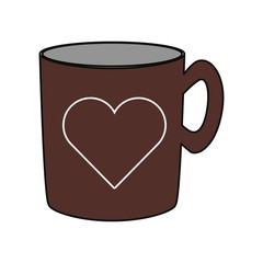coffee mug with heart icon over white background colorful design vector illustration