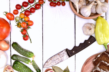 fresh vegetables tomatoes and cucumbers