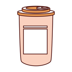 Disposable coffee cup icon over white background vector illustration