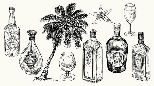 Set bottle for rum.