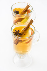Mulled cider isolated on white background

