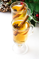 Mulled cider isolated on white background

