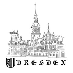 Fototapeta premium Ancient castle of Dresden. Sights of Dresden.