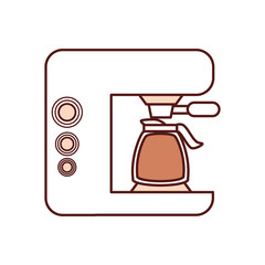 coffee maker machine icon over white background colorful design vector illustration