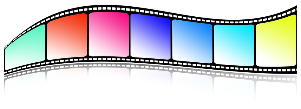 pellicule film vues couleurs avec reflets 