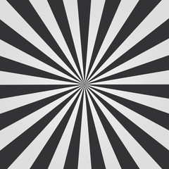 Obraz premium Comic background. Black and white Sunburst pattern. Vector illustration.