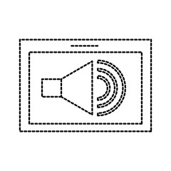 tablet speaker audio technology button online vector illustration