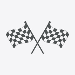 Fototapeta premium Racing flag icon. Black and white checkered flag. Vector illustration.