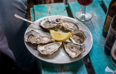 Oysters, typical food in Antwerp