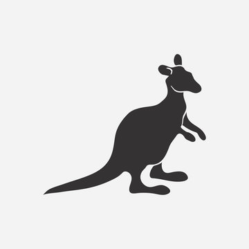 Kangaroo icon. Australian marsupial animal. Vector illustration.