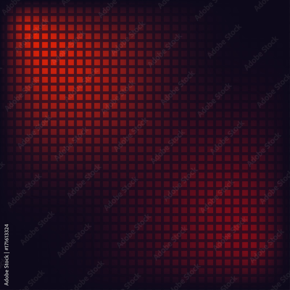 Poster pixel mosaic background. red and blue squares. digital backdrop. vector illustration.