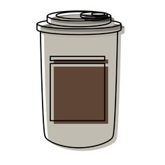 Disposable coffee cup icon over white background vector illustration