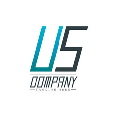 Initial Letter US Design Logo Template