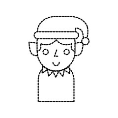 christmas elf cartoon character santa helper vector Illustration