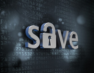 Save 3D with padlock